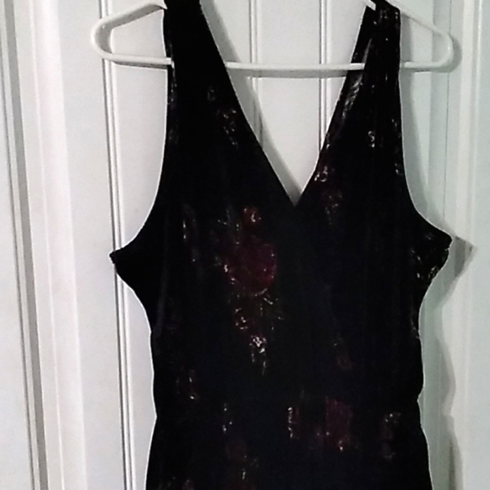 Xhilaration Romper Black with Floral Print Size XL